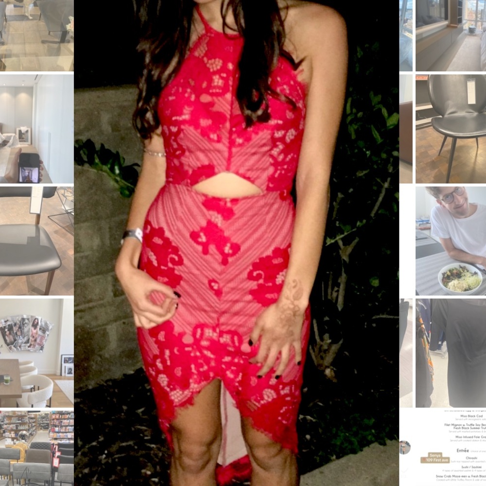 LF red lace dress